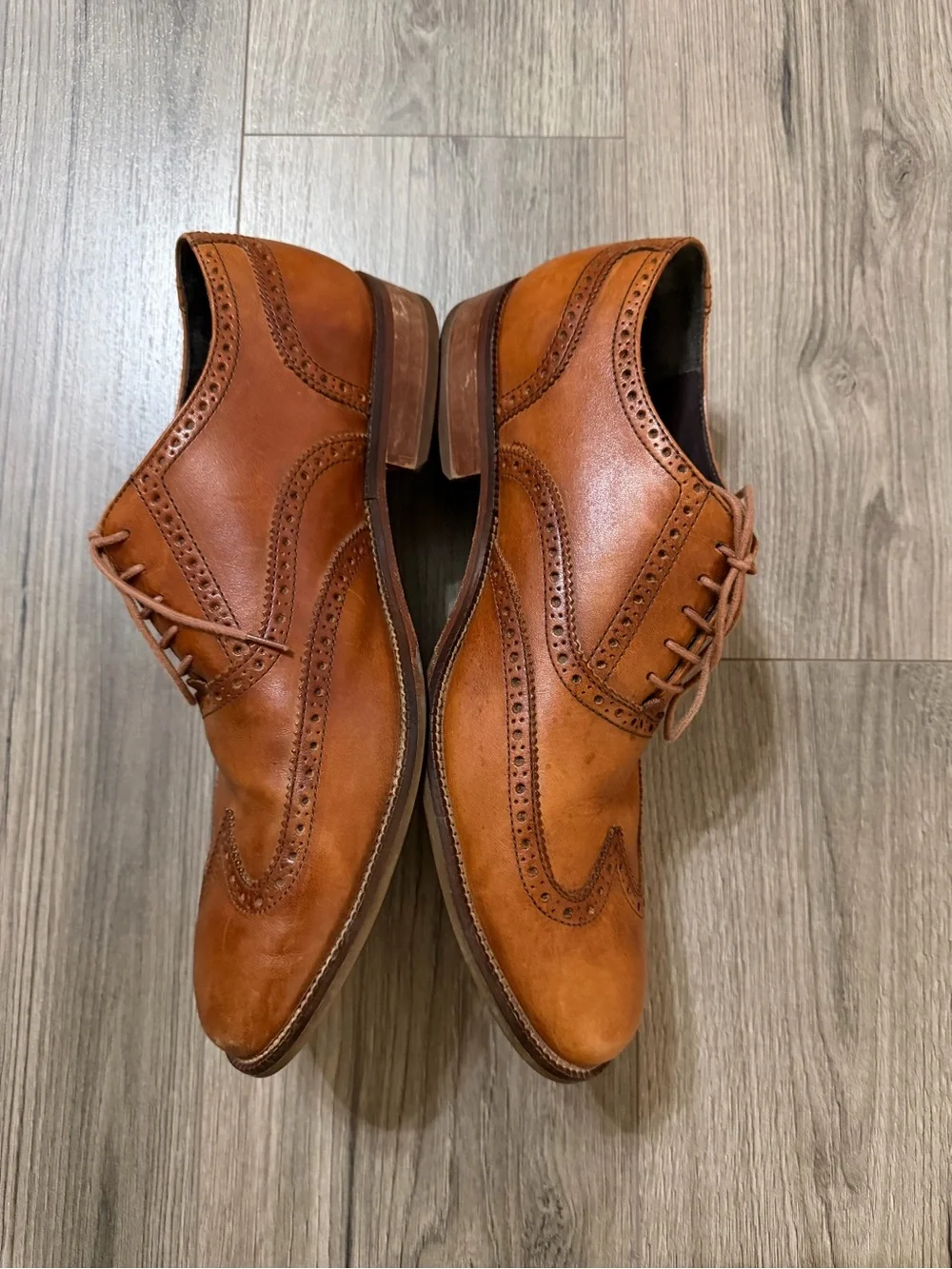 Cole Haan Tan Leather Wingtip Oxfords